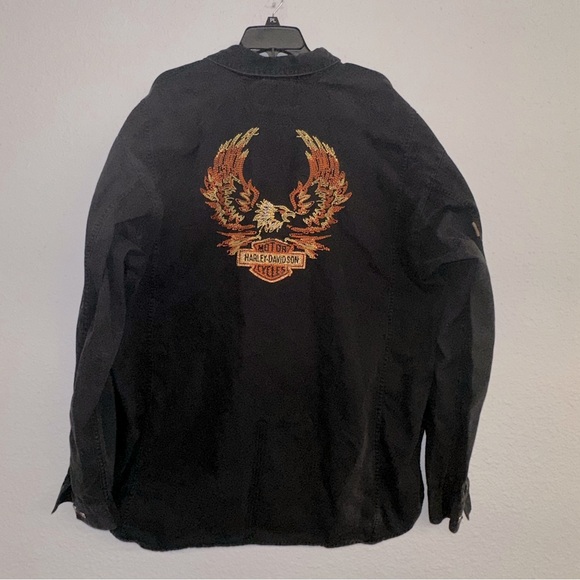 Men’s black Harley Davidson heavy weight button down shirt sz 3XL - Picture 10 of 13